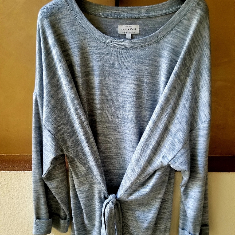 NWOT Lucky Brand Blue Gray Top